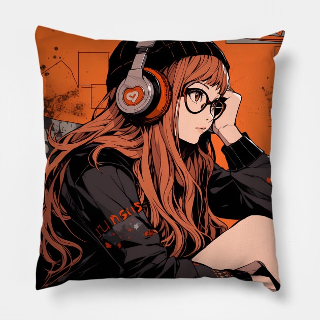 futaba sakura Pillow by WabiSabi Wonders