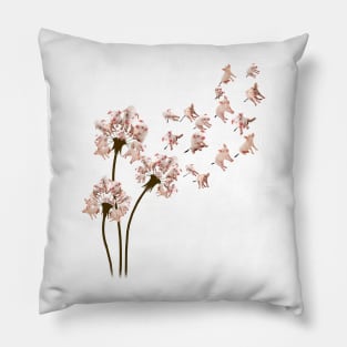 Pig Dandelion Flower Pillow