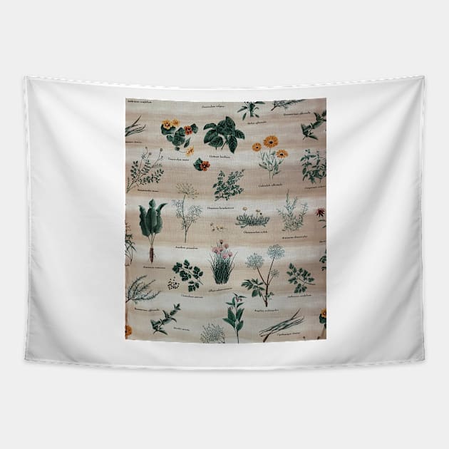 Plants Pattern Tapestry by ArTeaCupcake