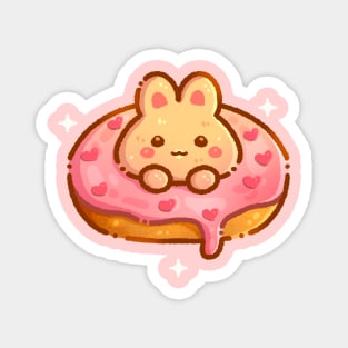 Cute Bunny in a Donut Magnet