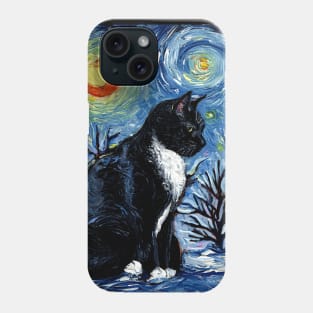 Winter Night - Tuxedo Cat Phone Case