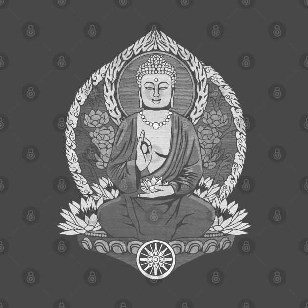 Siddhartha Gautama Buddha White Halftone by GAz