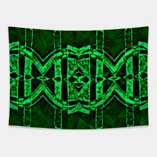 African Abstract Pattern Fabric Design - Green Wax Tapestry