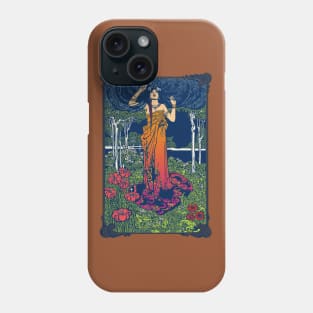 Art Nouveau Lady (orange/red) Phone Case