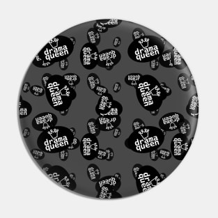 Pattern of Ovals with Drama Queen Typography Pin