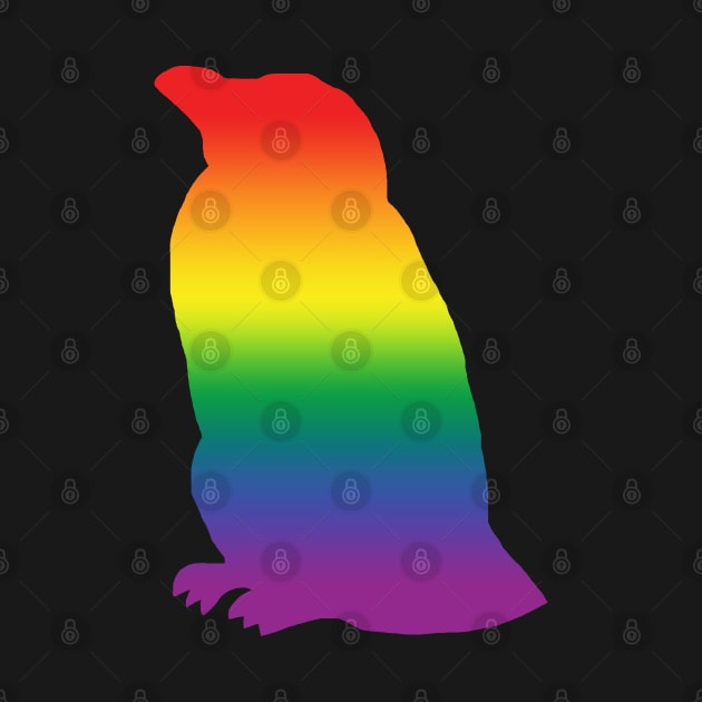 Rainbow Silhouette Penguin Pride by ellenhenryart