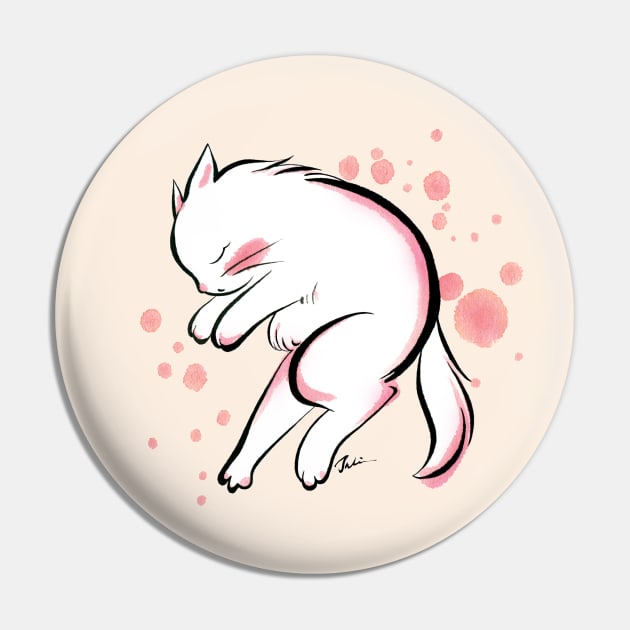 White cat dreaming Pin by juliewu