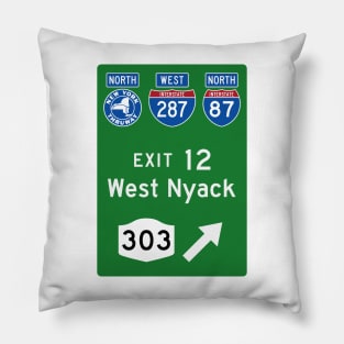New York Northbound Thruway Exit 12: West Nyack NY Route 303 Pillow