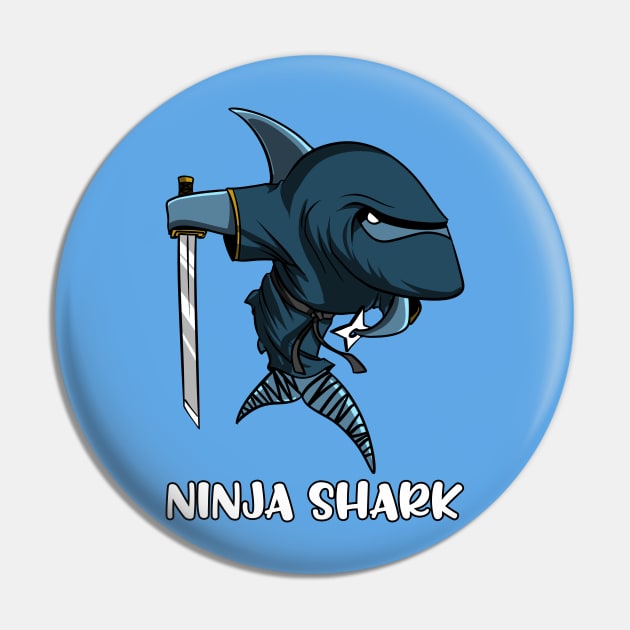 Ninja Shark Samurai Pin by underheaven