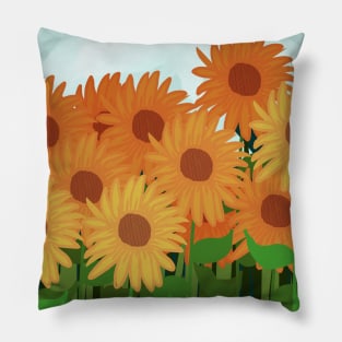 Sunflower Field Pillow