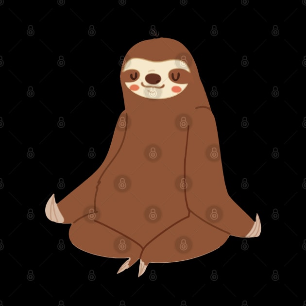 Funny Sloth T-shirt. Sloth Doing Yoga by KsuAnn