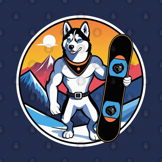 Strong Husky Snowboarder by nicecorgi