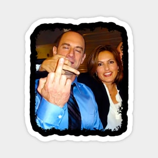 Vintage Elliot Stabler And Olivia Benson Middle Finger Magnet