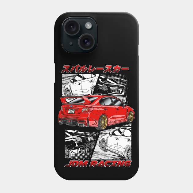 JDM Red Subie Impreza  WRX STi 2015 Phone Case by Guyvit