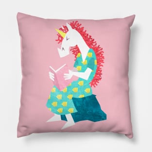 The Unicorn with Coral Hair Pillow