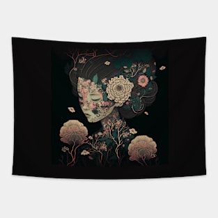 Surreal Flower Lady Tapestry