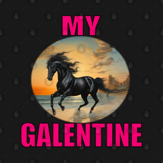 My galentine black horse on the beach by sailorsam1805
