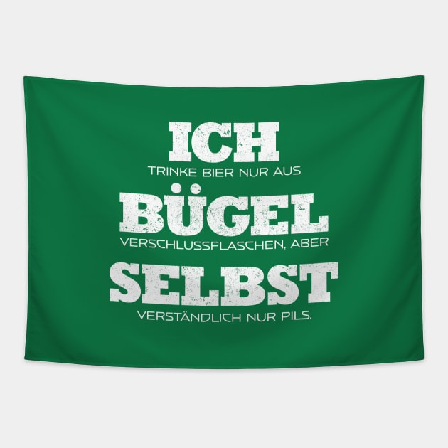 Ich trinke Bier nur aus Bügel Verschlussflaschen, aber Selbst Verständlich nur Pils Tapestry by jodotodesign