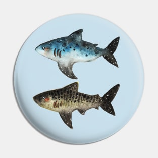 Two Sharks Pin