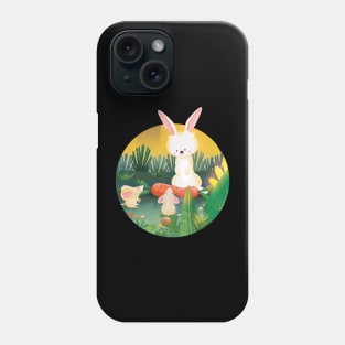 Bunny sharing food with mouse. Sharing is caring Phone Case