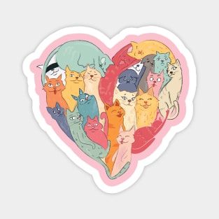 Heart Shaped Cats Magnet