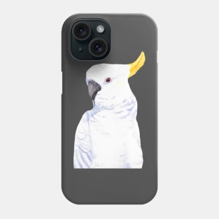 sulphur-crested cockatoo watercolor Phone Case