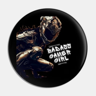 Cyberpunk-Steampunk Badass Gamer Girl 001 Pin