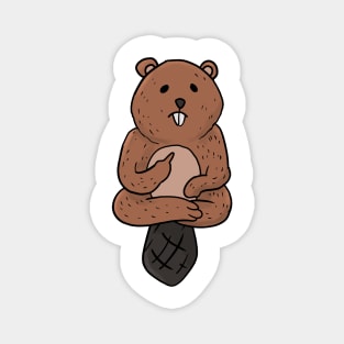 Grumpy Beaver Holding Middle finger funny gift Magnet