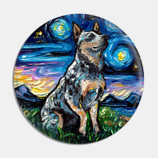 Blue Heeler Night Pin by sagittariusgallery