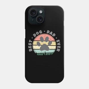 Best Dog Dad Ever Retro Sunset Vector v.2 Phone Case