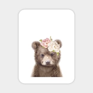 Peekaboo Floral Baby Bear Cub Magnet