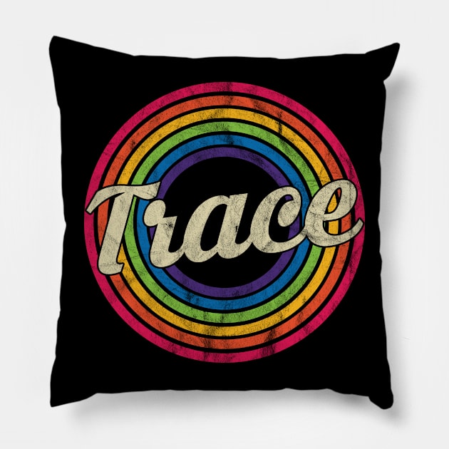 Trace - Retro Rainbow Faded-Style Pillow by MaydenArt