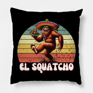 El Squatcho Sasquatch Funny Bigfoot Sombrero Cinco de Mayo Pillow