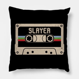 Personalized Slayer Name Birthday Vintage Cassette Tape Pillow