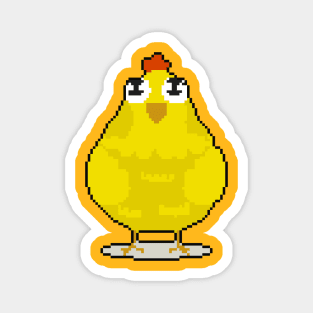 Chicken Charisma: Pixel Art Chicken Design for Quirky Fashion Magnet