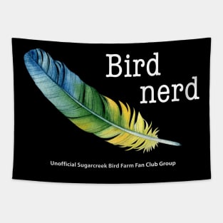 blue green feather bird nerd Tapestry