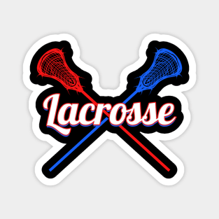 Crossed Lacrosse Sticks and head - The lacrosse Magnet