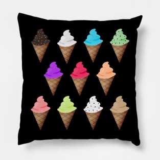Variety of Ice Cream Flavors Pillow
