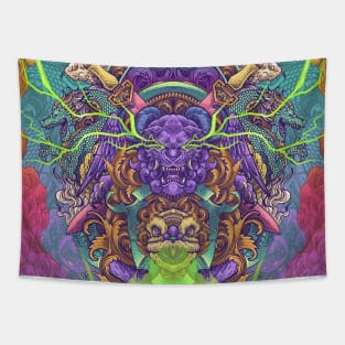 Chinese Dagger Psychedelic Artwork Tapestry