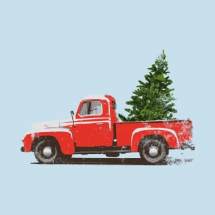 Vintage Pickup Truck Christmas Tree T-Shirt