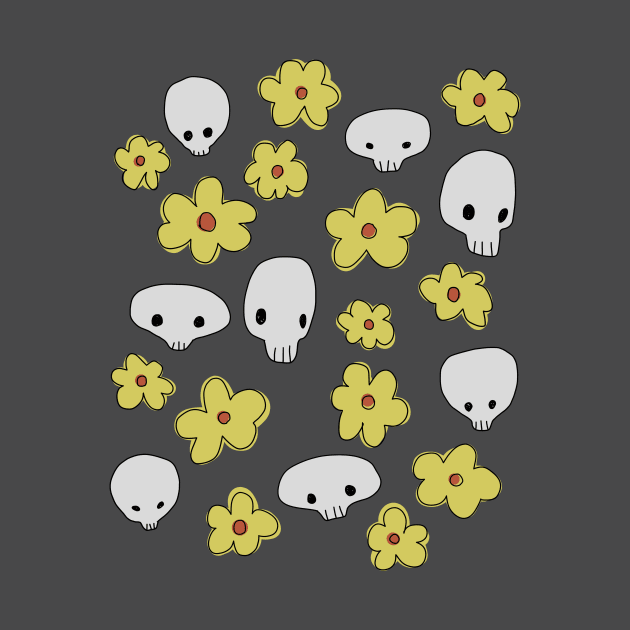 Skulls and flowers by cokyfish