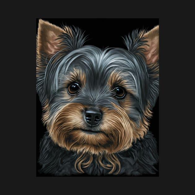 Super Cute Yorkshire Terrier Puppy Portrait by KoolArtDistrict