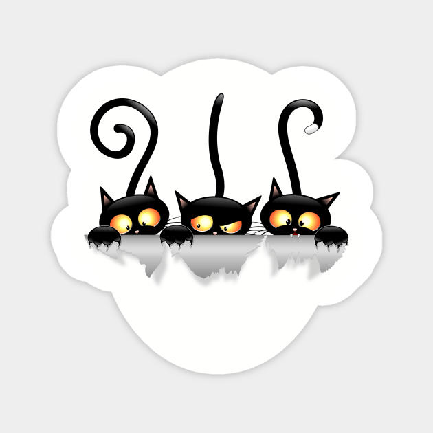 Cats Naughty and Playful Cartoon Characters - Funny Cats - Sticker