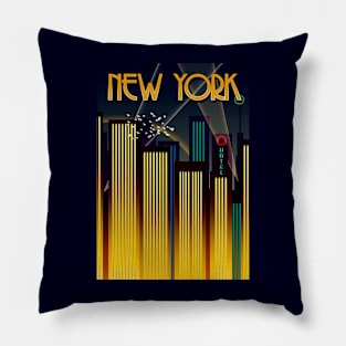 Vintage Travel Poster - New York City Pillow
