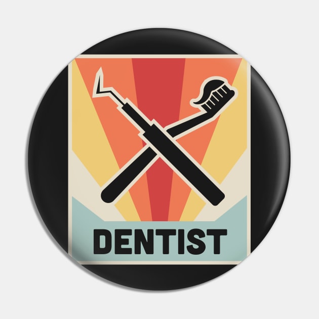 The Vintage Dentist – Dental Picks Icon Pin by MeatMan