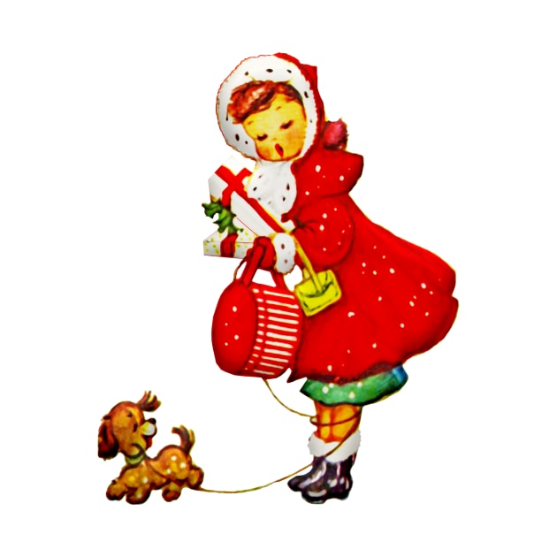 Vintage Christmas Girl and Dog by sabrina.seeto@gmail.com