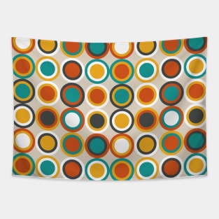 1970s Funky Retro Circles Pattern Tapestry