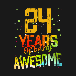 24 Years Of Being Awesome Gifts 24th Anniversary Gift Vintage Retro Funny 24 Years Birthday Men Women T-Shirt