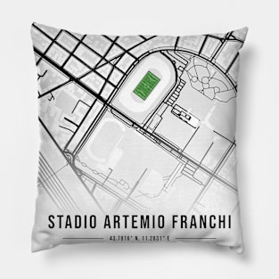 Stadio Artemio Franchi Map Design - White Pillow