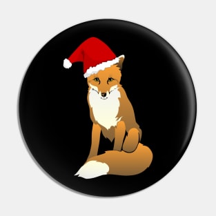 Christmas Fox, Foxy Santa, Christmas Animal, Christmas Fox, Santa Hat, Funny Fox Pin